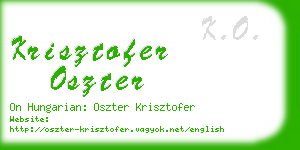 krisztofer oszter business card